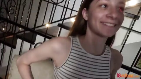 Petite teen whore enjoys a huge cock in her pussy
