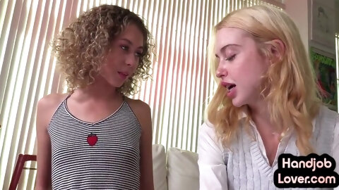 21yo Petite Hj Chick Jerks Pov Dick With Help Of Voyeur Bff
