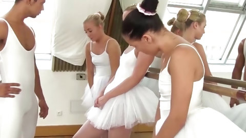 Petite ballet teens fucked in foursome and facialized