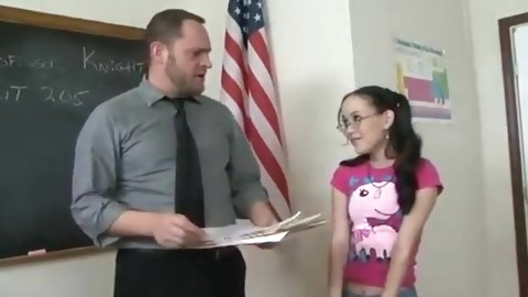 18 y.o. petite schoolgirl gets assfucked by her teacher